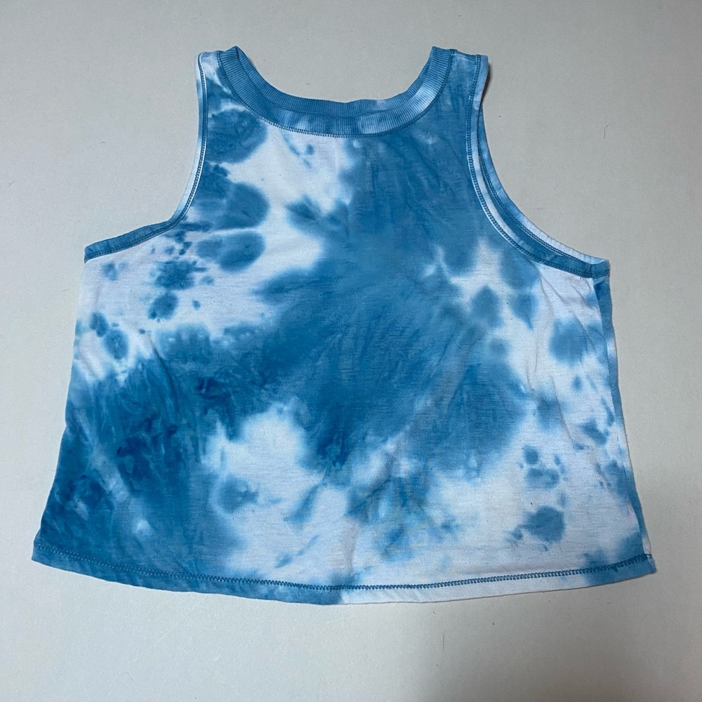 90 Degree By Reflex Blue Tie-Dye Tank Top